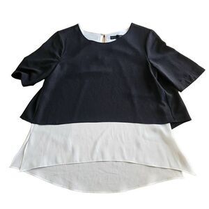 Sanctuary womens Sz XS black white double layered top